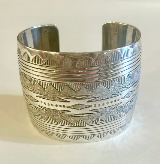 Large Silver Souhwestern Style Cuff