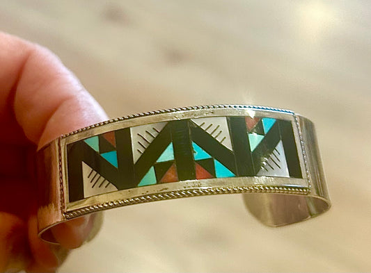 Southwest Mother of Pearl Turquoise Cuff