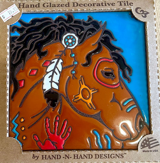 Horse Hand Glazed Decorative Tile