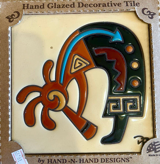 Kokopelli Hand Glazed Decorative Tile